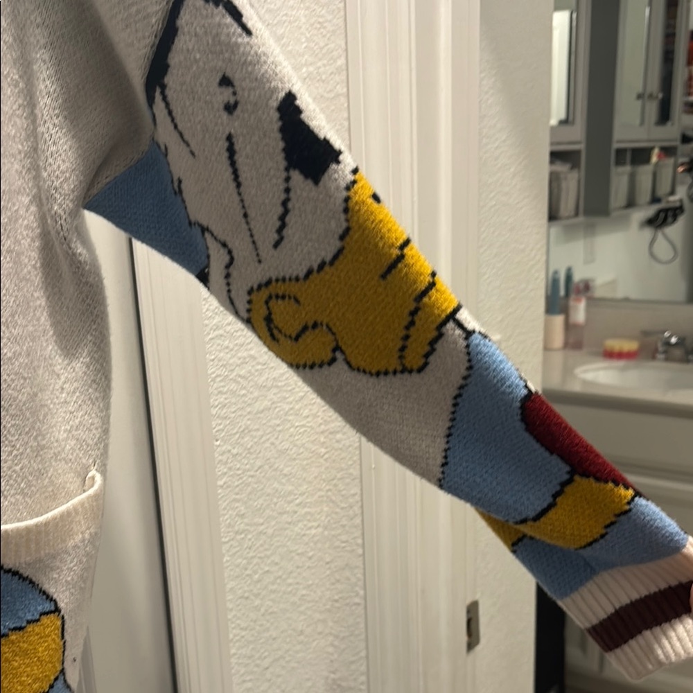 Disney Cream and Blue Donald Duck Cardigan Sweater - Picture 3 of 11